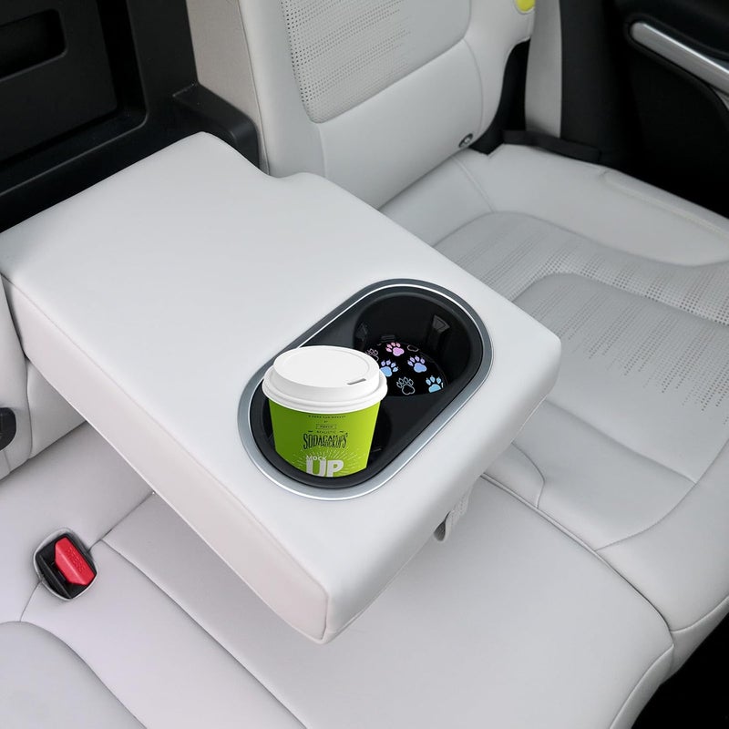 Adastrah 2 Pack Absorbent Car Coasters for Cup Holders,Ceramic Coasters with Cork Back and Finger Slot, Auto Accessories for Women & Men,2.56"(Gradient Black Dog paw Print) - Image 5